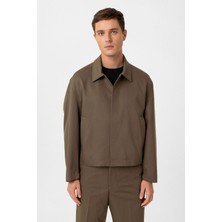 Antioch Haki Gizli Düğme Mevsimlik Relax Fit Erkek Mont