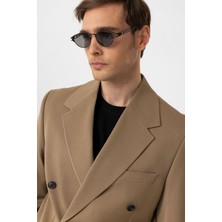 Antioch Camel Relax Fit Kruvaze Erkek Blazer Ceket