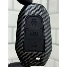 Stilix Garage Citröen C3 C4 C5 Aircross Karbon Anahtar Koruma Kılıfı Anahtarsız Çalıştırmaya Uygundur