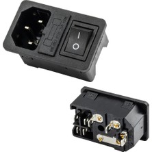 IC-214A-S C14 Power Soket Erkek Anahtarli+Fuseli̇ Kulaksiz Ul