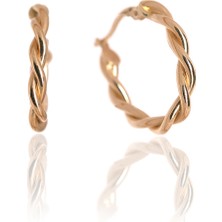 Çelikoğlu Kuyumculuk 14 Ayar Altın Örgülü Halka Küpe 2,88 gr