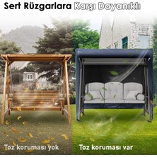 Haegs Bahçe Salıncak Koruma Örtüsü Üç Kişilik Tenteli Hamak Salıncak Kılıfı Branda 210 x 125 x 170 cm  Gri