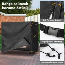 Haegs Bahçe Salıncak Koruma Örtüsü Üç Kişilik Tenteli Hamak Salıncak Kılıfı Branda 210 x 125 x 170 cm  Gri