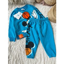 Mickey Ball Baskılı Yumuşak Dokulu Lastik Paçalı 2 Parça Erkek Çocuk Takım