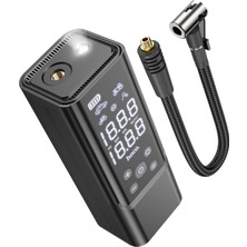 Hoco Zp7 Çok Fonksiyonlu Dijital Göstergeli 5000 Mah Bataryalı Akıllı Kablosuz Hava Kompresörü - Siyah 13