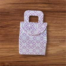 Çanta Kalp Desenli Kutu Lokum Kutusu Kına Kutusu 5,5x6,5x4  cm  Paket 25 Li Poşet