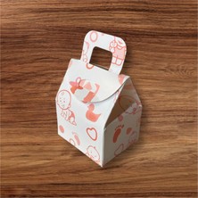 Çanta Bebek Emzik Desenli Kutu Lokum Kutusu Kına Kutusu 5,5x6,5x4  cm  Paket 25 Li Poşet