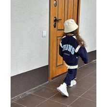 Yazı Karakterli Unisex Sweatshirt ve Pantolon Paçadan Lastikli Sırtı Baskılı 2 Li Takım