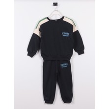Yazı Karakterli Unisex Sweatshirt ve Pantolon Paçadan Lastikli Sırtı Baskılı 2 Li Takım