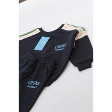 Yazı Karakterli Unisex Sweatshirt ve Pantolon Paçadan Lastikli Sırtı Baskılı 2 Li Takım