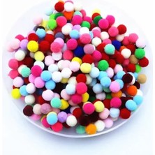 12 mm Renkli Karışık Yumuşak Ponpon Peluş 200 Adet