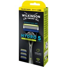 Wilkinson Sword Hydro 5 Sensitive Aloe Veralı Erkek Tıraş Bıçağı Sapı + 4 Yedek Kartuş