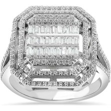 Keops Pırlanta 2 Karat Büyük Baget Pırlanta Yüzük