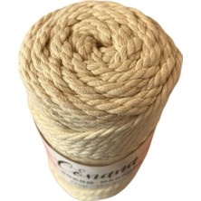 Conana 3 Büküm 4mm Makrome ipi  (250GR-45M) Pamuk (1 Adet) Ekru