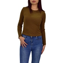 Kadın Uzun Kol  Fitilli Body Tişört  BGL-ST04231