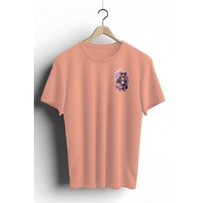 Zestia Unisex T-Shirt, Animals, Gitarist Ördek Tasarım Baskılı, Regular, Somon T-Shirt NO:00344