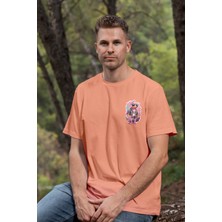 Zestia Unisex T-Shirt, Animals, Gitarist Ördek Tasarım Baskılı, Regular, Somon T-Shirt NO:00344