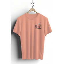 Zestia Unisex T-Shirt, Renkli Baskılı, Regular, %100 Pamuk, Somon T-Shirt NO:00433