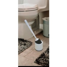MAİN SHOP Silikon Banyo Hazneli Tuvalet Klozet Temizleme Fırçası Beyaz Renk