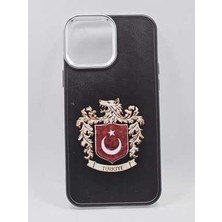 Turkuaz Dijital Pazarlama iPhone 14 Pro Özel Türk Bozkurt Arması Baskılı Lüks Silikon Kılıf