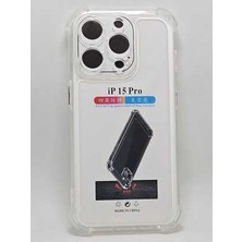 Turkuaz Dijital Pazarlama iPhone 15 Pro Darbe Önleyici Kamera Korumalı Şeffaf Silikon Kılıf