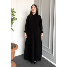 Kadın Büyük Beden  Fermuarlı Ferace 7536