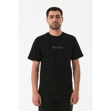 Kabartma Baskılı Bisiklet Yaka Tişört