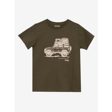 Jeep Baskılı Haki Erkek Çocuk T-Shirt J5SB-TST7763