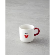 English Home Lovely Stoneware 6'lı Kahve Fincan Takımı 130 ml Kırmızı