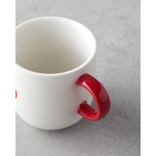 English Home Lovely Stoneware 6'lı Kahve Fincan Takımı 130 ml Kırmızı