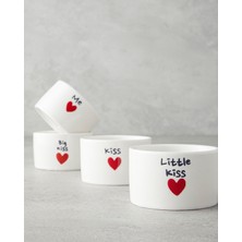 Lovely Stoneware 4'lü Çerezlik 6,5 cm Kırmızı