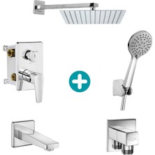 Eca Niobe Ankastre Gömme Banyo Bataryası Duş Seti Tüm Parçalar Dahil 30X30