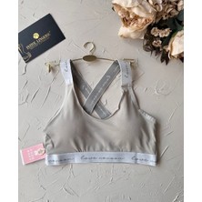 Koza -Love Cocoon- Yazılı Push-Up Arkası Çapraz Lastikli Esnek Spor Sütyeni