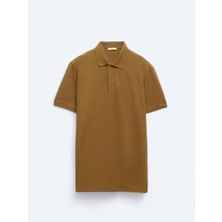 Safran Düz Polo Yaka %100 Pamuk T-Shirt