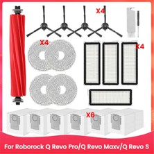 Onyx Lounge Roborock Q Revo Pro / Q Revo Maxv / Q Revo S Elektrikli Süpürge Parçaları Için Aksesuar Seti Ana Fırça Filtreler Paspas Toz Torbaları (Yurt Dışından)