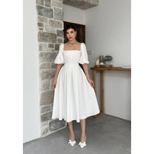 Benjamin Balon Kol Midi Elbise