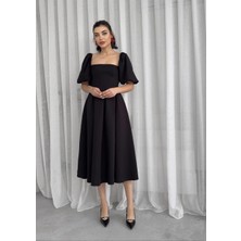 Benjamin Balon Kol Midi Elbise