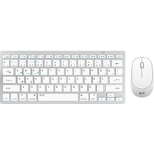 Beyaz Kablosuz Zarif Sessiz Tasarım Dual Mode 2.4g+Bt5.2 Klavye Mouse Set Ios Android Windows Uyumlu
