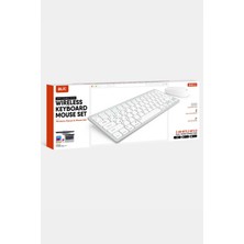 Beyaz Kablosuz Zarif Sessiz Tasarım Dual Mode 2.4g+Bt5.2 Klavye Mouse Set Ios Android Windows Uyumlu