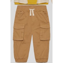 Kargo Rahat Kesim Lastikli Bel Bağcıklı Cepli Pamuklu Günlük Kullanıma Uygun Erkek Çocuk Pantolon
