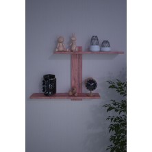 Dekorfim DF05104AC 2'li Raf Duvar Rafı Z Raf Kitaplık