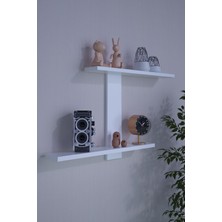 Dekorfim DF05104B 2'li Raf Duvar Rafı Z Raf Kitaplık