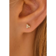 Moom Mücevherat 14 Ayar Altın Tragus Küpe Tria Vidalı
