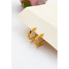 22 Ayar Altın Küpe Bükme Kadın Halka Küpe LKKP1335