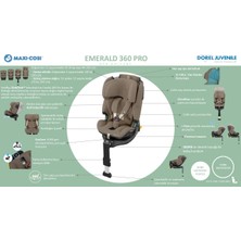 Maxi-Cosi Emerald 360 Pro I-Size Dünyanın Ilk Kızaklı, Araç Dışına Çıkabilen Isofix'li 360 Dönebilir Yatabilir 0-36 kg Bebek Oto Koltuğu Authentic Truffle