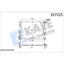 Radyatör Nissan Micra V 1.5dci 16 -Renault Clio V 1.0 19 mt 12MM Al/brz 510X394.3X12 12