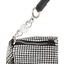 Nas Bag White Diamond Siyah Taşlı Şık Askılı Çanta
