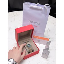 Ferrucci Kesme Kristal Camlı Çelik Kordon 2 Yıl Garantili 3 Atm Kadın Kol Saati+Bileklik B01119.03