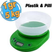 Badem10 Dijital Hassas Terazi Hazneli LCD Ekran Pilli Otomatik Kapanma 1 gr 5 kg Tartım Mutfak Tartısı Ölçüm