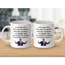 Komik Sister Trump Kahve Kupası, Kız Kardeşler Için Trump Temalı Şaka Hediyesi